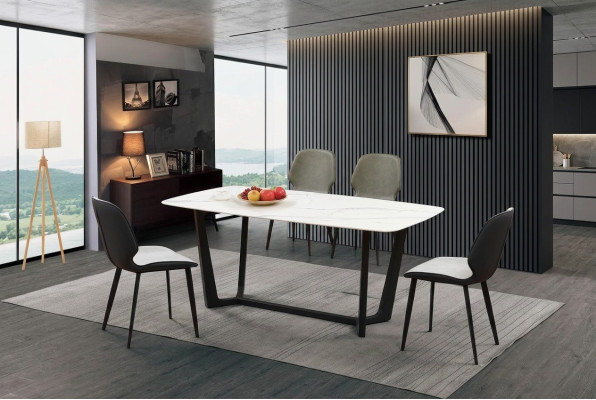 Säulen Tisch Luxus Tische Esszimmer Möbel Komplette Garnitur 5 tlg.