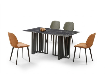 Luxus Esstisch Edelstahl Marmor Imitation Stein Tisch Esszimmer 180x90cm