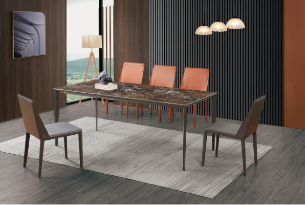 Luxus Esstisch - Tisch Esszimmer Möbel Metall Marmor Optik Design Tisch