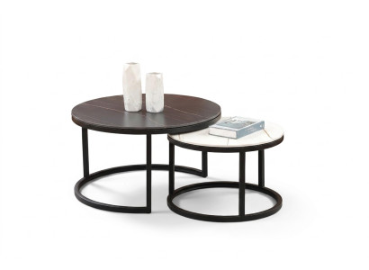 Wohnzimmer Runde Set 2x Couchtisch Kaffeetisch Beistelltisch Designer