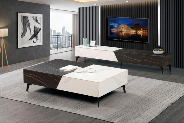 Holztisch Tisch Couchtisch Beistelltisch Sofa Design Wohnzimmer Hochglanz 130x80