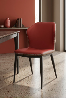 Stuhl 1x Luxus Design Polster Design Stühle Sitz Lehn Büro Esszimmer Holz Neu.