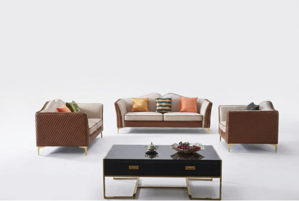 Sofagarnitur 3+2+1 Sitzer Klassischer Wohnlandschaft Sofas Deko Couchen Neu