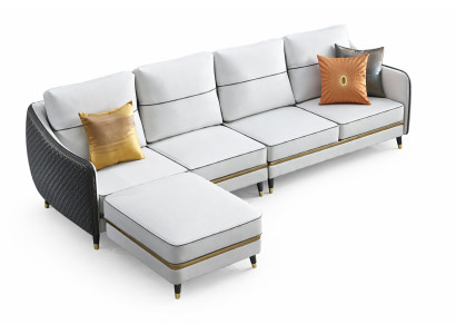 Wohnlandschaft Ecksofa L Form Deko Sessel Set Garnitur Modern Sofa Leder