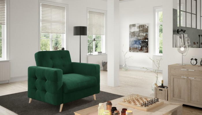 Sessel Stuhl Esszimmer Fernseh Lounge Sitz Grün Modern Design Polsterstuhl Neu