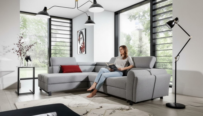 Wohnlandschaft Ecksofa L Form Sessel Set Garnitur Modern Sofa Textil Sitz Ecke