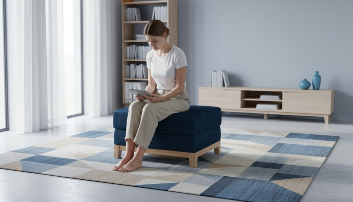Ottomane Fußhocker Sitzhocker Sitzpouf Wohnzimmer Designer Hocker Polster Bank