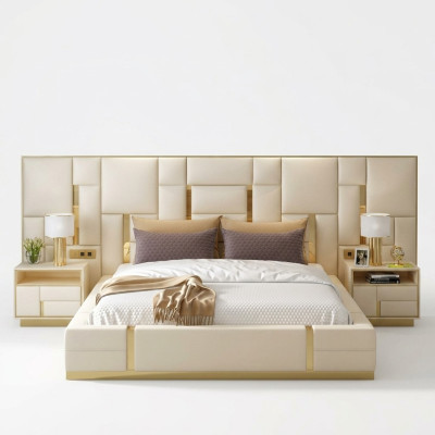 Bett Polster Design Luxus Holz Doppel Hotel Betten Ehe Schlaf Zimmer