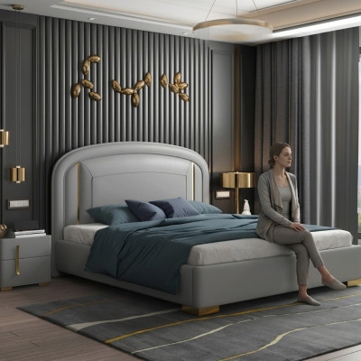 Modernes Design Bett 180x200 Samt Metall Hotel Betten Doppel Ehe Schlaf