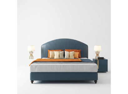 Bett Polster Design Luxus Metall Doppel Betten Ehe Schlaf Zimmer Blau