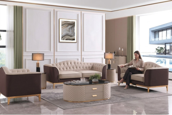 Komplett Set Sofagarnitur 3+2+1 Sitzer Sofa Design Couch Wohnlandschaft