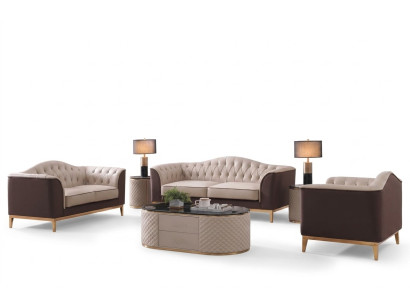 Luxus Möbel Sofagarnitur Couch Sofa Deko Polster 3+2+1 Sitzer + Couchtisch