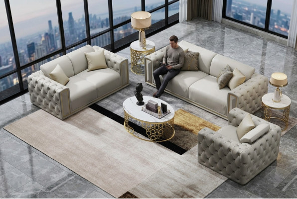 Sofagarnitur 3+2+1 Sitzer Klassischer Couchen Wohnlandschaft Sofas Polster