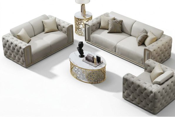 Sofagarnitur 3+2+1 Sitzer Klassischer Couchen Wohnlandschaft Sofas Polster