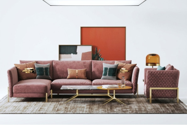 Wohnlandschaft Ecksofa L Form Sessel Set Garnitur Modern Sofa Textil