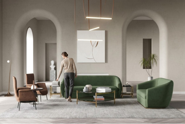 Sofagarnitur 3+3 Sitzer Grüne Sofa Garnituren Leder Sofas Couchen Polster