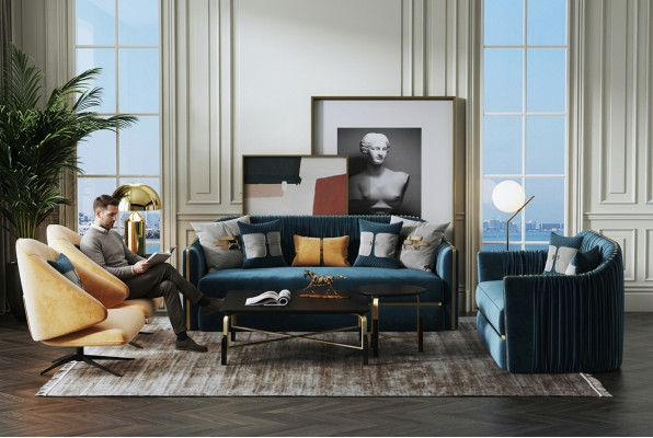 Sofagarnitur 3+2 Sitzer Set Design Sofa Polster Deko Couchen Couch Modern