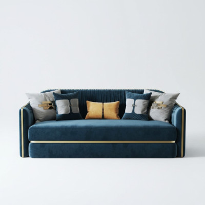 Design Textil Edelstahl Big 3 Sitzer Couch Leder Stoff Sofas Couchen Möbe