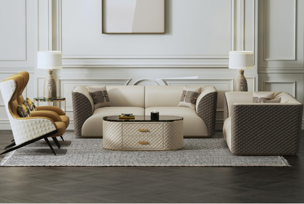 Garnitur 3+2 Sitzer Couchtisch Beistelltisch Wohnlandschaft Sofa Couch 3tlg