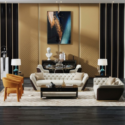 Sofagarnitur Garnituren Set Design Sofas Polster Couchen 3 + 2 Sitz