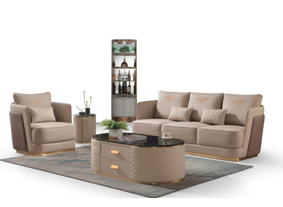 Komplett Set Sofa 3+1er + Couchtisch Beistelltisch Designer Wohnlandschaft