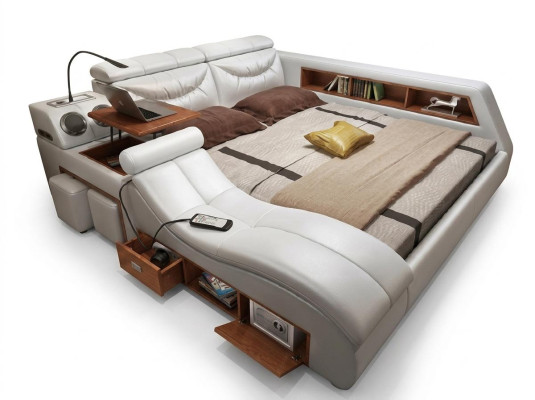 Design Bett xxl Big Leder Polster Betten Hotel 180x200cm Multifunktion