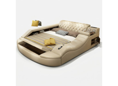 Multifunktions Bett Luxus Design Leder Betten Hotel Doppel Ablage