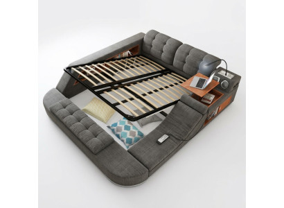 Design Bett Leder Polster Betten Hotel Massage Funktion Multifunktion