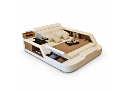 Doppel Luxus Design Leder Bett Polster Betten Moderne Hotel