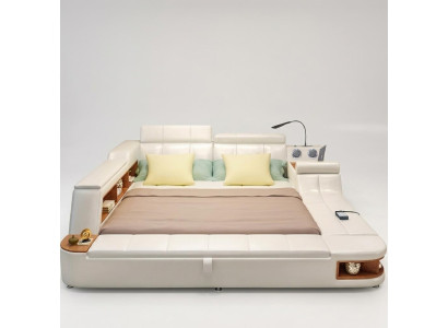 Multifunktion Bett Luxus Design Leder Betten Hotel Doppel Ablage Regal
