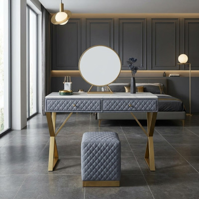 Schmink Tische Konsolen Tisch Schlaf Zimmer Holz Deko Spiegel + Kommode