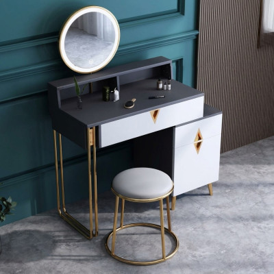 Schminktisch Tisch Schlafzimmer Hocker Spiegel Jugend Modern Stil