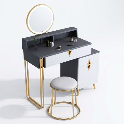 Schminktisch Tisch Schlafzimmer Hocker Spiegel Jugend Modern Stil