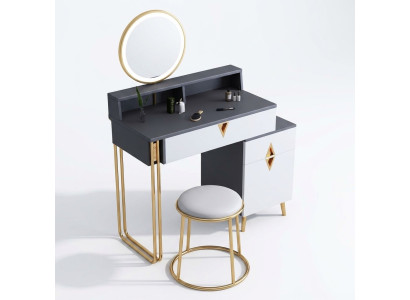 Schminktisch Tisch Schlafzimmer Hocker Spiegel Jugend Modern Stil