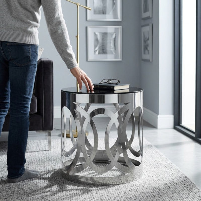 Beistelltisch Runder Tisch Couchtisch Sofa Metall Wohnzimmer Runde