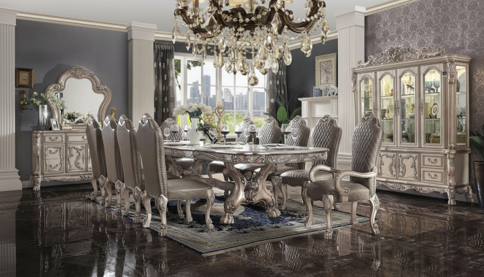 Esszimmer Komplette Garnitur Tisch Anrichte 10x Stuhl Set Vitrine Barock 14tlg.