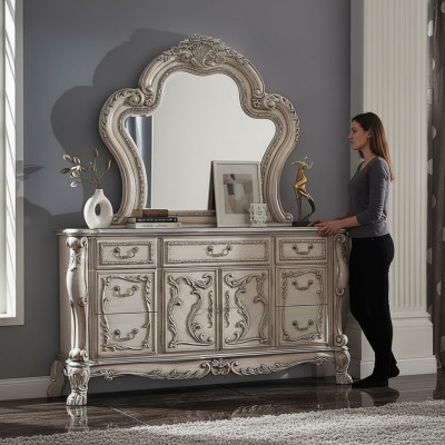 Anrichte Silber Barock Holz Stil klassisch Italienische Möbel Design Kommode Neu