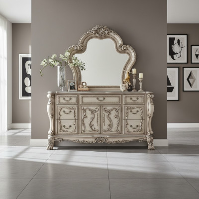 Anrichte Silber Barock Holz Stil klassisch Italienische Möbel Design Kommode Neu