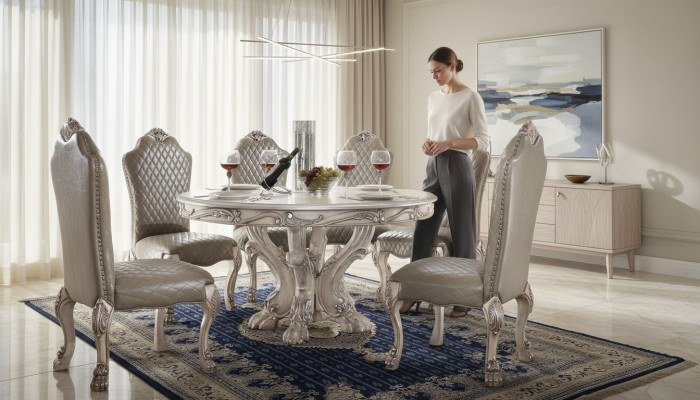Esszimmer Stuhl Sessel Set 6x Stuhl ohne Armlehnen Luxus Sessel Barock Stühle