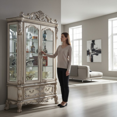 Vitrine Anrichte Schränke Design Italienische Möbel Schrank Luxus Barock Holz