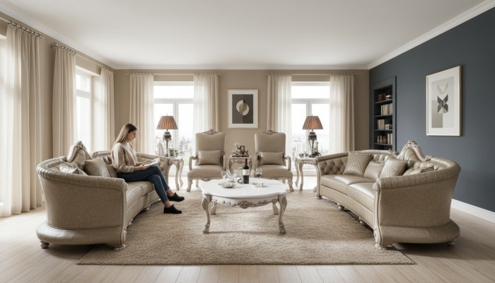 Sofagarnitur Couchtisch Beistelltisch Wohnlandschaft Sofa Polster 5tlg. Set Neu