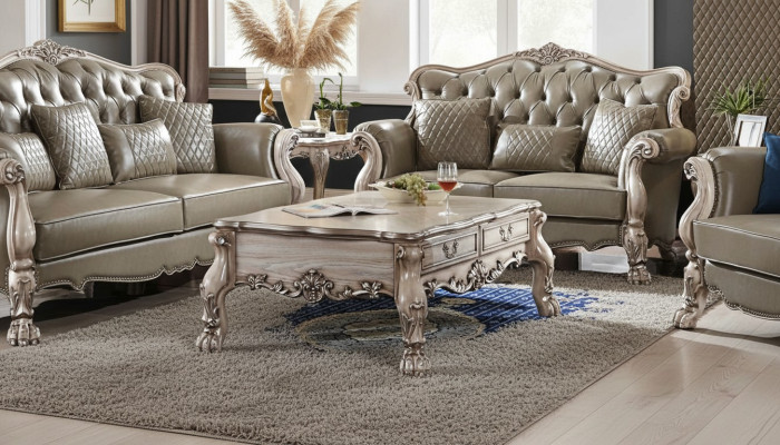 Couchtisch Tisch Sofa Tische Beistelltisch Wohnzimmer Design Beige Holz Barock