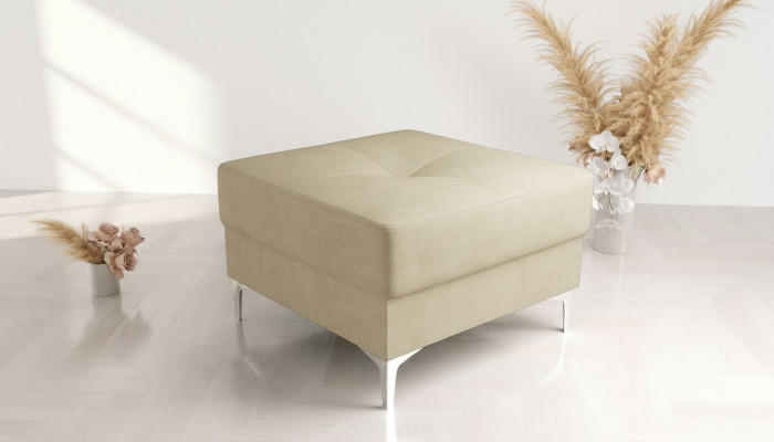 Hocker Textil Neu Modern Weiß Farbe Klein Design Stoff Fußhocker Pouffe Samt