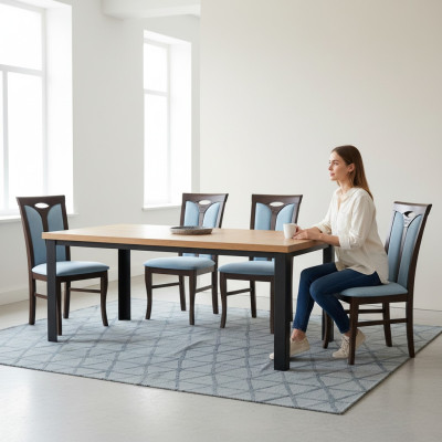 Ess Sitz Polster Tisch Stuhl Set Holz Garnitur Lehn Tische Neu Gruppe 4x Stühle