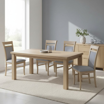 Set 4x Design Stuhl Textil Lehnstuhl Polster Stühle Gastro Esszimmer Holz Stoff