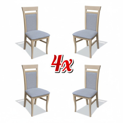 Set 4x Design Stuhl Textil Lehnstuhl Polster Stühle Gastro Esszimmer Holz Stoff