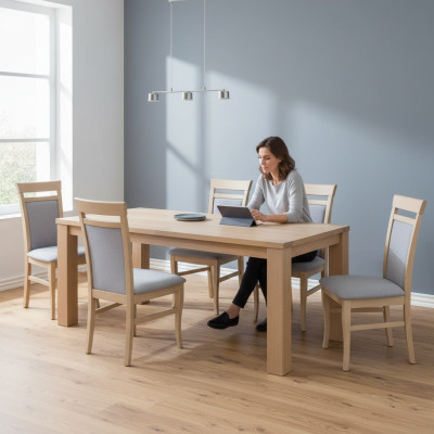 Garnitur Komplett Gruppe Wohnzimmer 6x Stück Grau Esszimmer Stuhl Set Stühle Neu