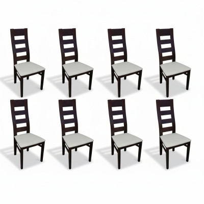 Gruppe Sitz Polster Lehn Stühle Garnitur Holz Massiv Luxus Sessel Set 8x Stuhl