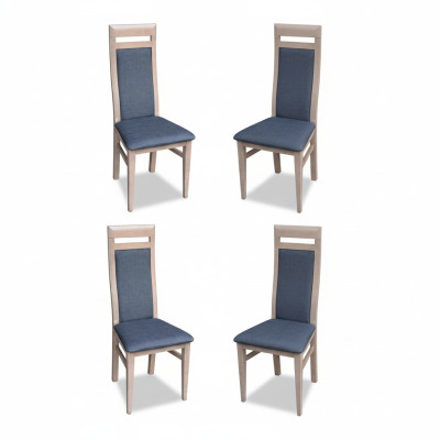 Stühle Küche Esszimmer Stoff Holz Set 4x Design Stuhl Textil Lehnstuhl Polster