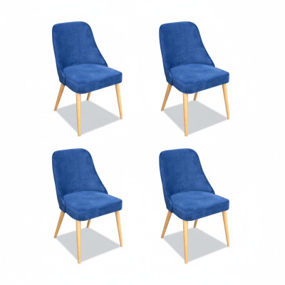 Elegant Modern Stuhl Holz Ess Zimmer Möbel Set 4x Stuhl Luxus Neu Blau Neu